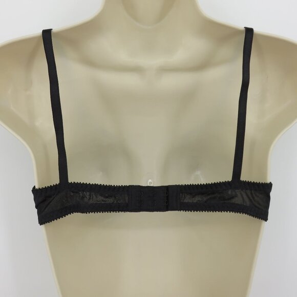 VTG Lilyette 36B Bra Style 96033 Black Floral Flower Lace Underwire Unlined Bow - Picture 5 of 13